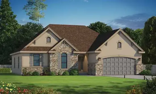 Traditional house plans 10-1477 - front exterior, 1,719 sq ft, 3 bed, 2 bath house plans | Monster House Plans