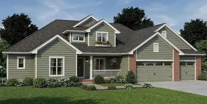 Traditional house plans 10-1484 - front exterior, 2,651 sq ft, 4 bed, 2 bath house plans | Monster House Plans