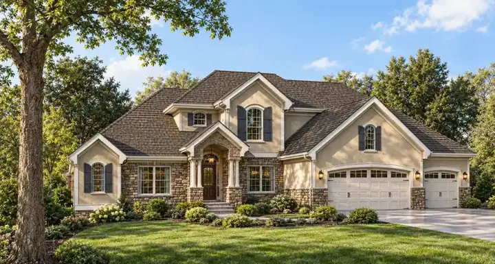 European house plans 10-1499 - front exterior, 2,772 sq ft, 4 bed, 3 bath house plans | Monster House Plans