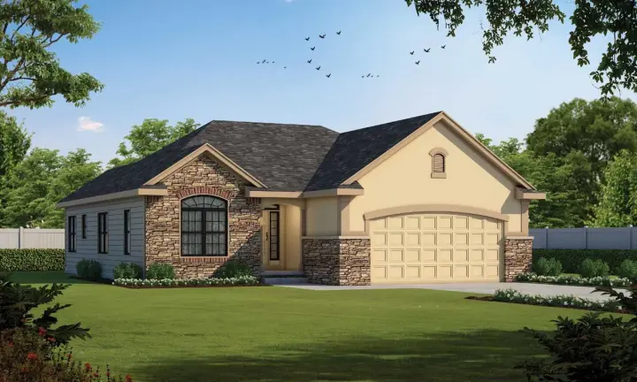 Traditional house plans 10-1503 - front exterior, 1,482 sq ft, 3 bed, 2 bath house plans | Monster House Plans