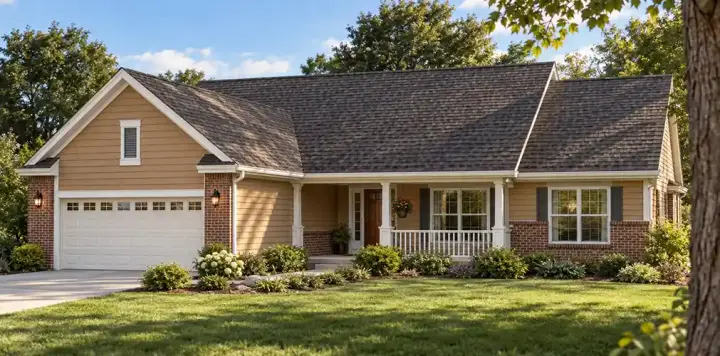 Ranch house plans 10-1510 - front exterior, 1,820 sq ft, 3 bed, 2 bath house plans | Monster House Plans