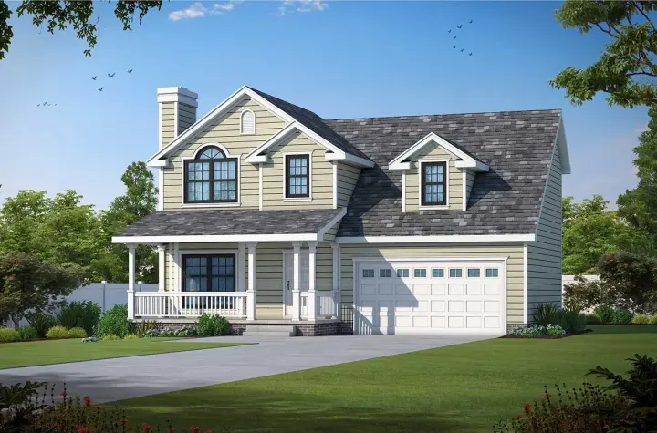 Farmhouse house plans 10-1535 - front exterior, 1,297 sq ft, 3 bed, 2 bath house plans | Monster House Plans