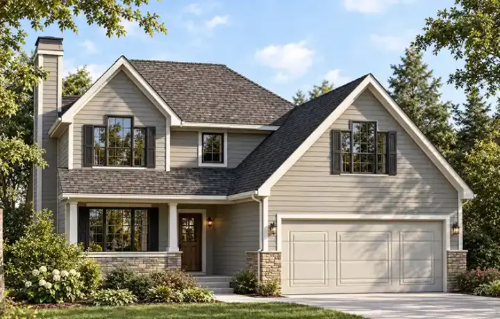 Farmhouse house plans 10-1537 - front exterior, 1,491 sq ft, 3 bed, 2 bath house plans | Monster House Plans