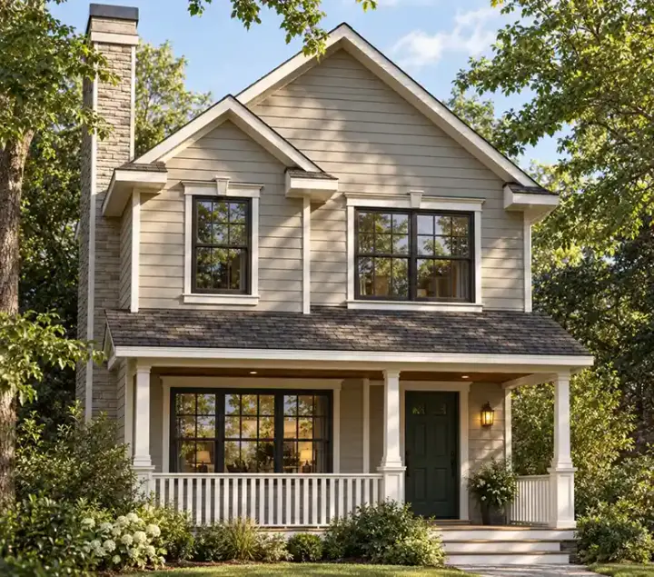 Farmhouse house plans 10-1543 - front exterior, 1,495 sq ft, 3 bed, 2 bath house plans | Monster House Plans
