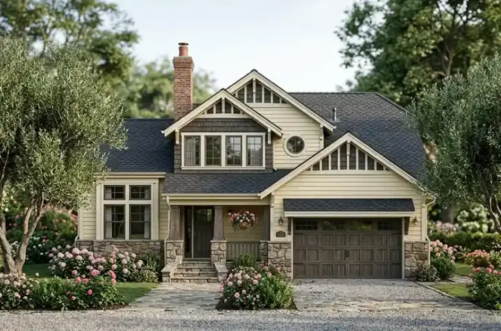 Craftsman house plans 10-1580 - front exterior, 1,818 sq ft, 3 bed, 2 bath house plans | Monster House Plans