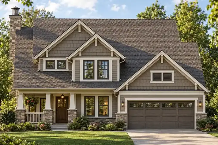 Craftsman house plans 10-1583 - front exterior, 2,061 sq ft, 3 bed, 2 bath house plans | Monster House Plans