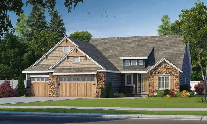 Bungalow house plans 10-1613 - front exterior, 2,083 sq ft, 2 bed, 2 bath house plans | Monster House Plans