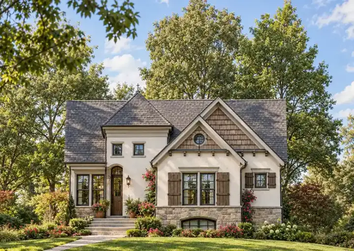 French Country house plans 10-1641 - front exterior, 1,545 sq ft, 3 bed, 2 bath house plans | Monster House Plans