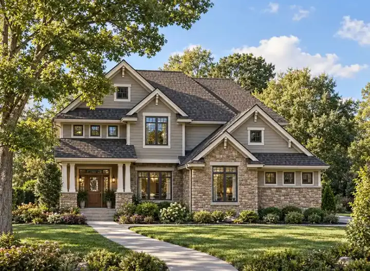 Craftsman house plans 10-1648 - front exterior, 2,158 sq ft, 4 bed, 2 bath house plans | Monster House Plans