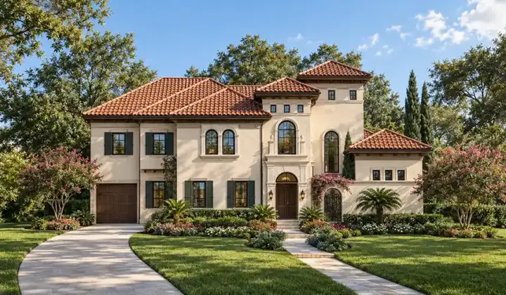 Mediterranean house plans 10-1653 - front exterior, 5,203 sq ft, 4 bed, 4 bath house plans | Monster House Plans
