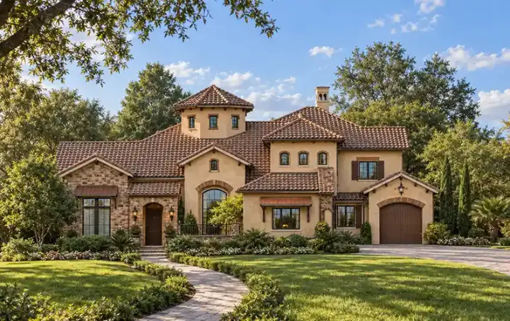 Mediterranean house plans 10-1655 - front exterior, 4,719 sq ft, 4 bed, 3 bath house plans | Monster House Plans