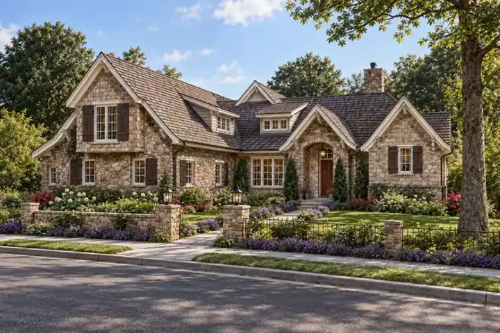 French Country house plans 10-1671 - front exterior, 2,915 sq ft, 3 bed, 3 bath house plans | Monster House Plans