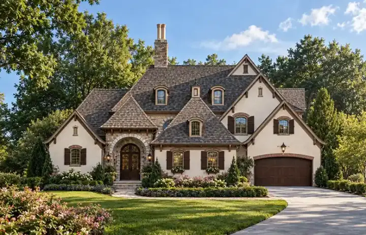 French Country house plans 10-1673 - front exterior, 4,005 sq ft, 4 bed, 4 bath house plans | Monster House Plans
