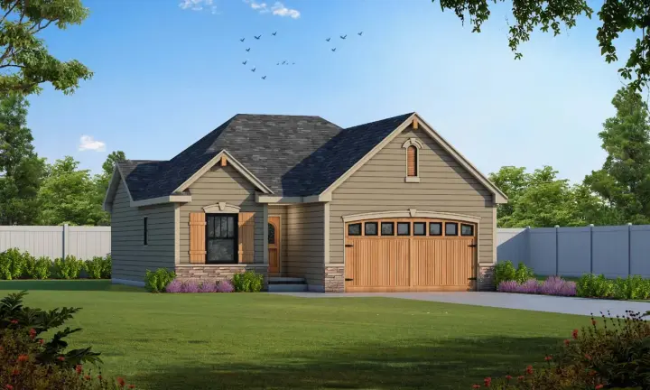 Traditional house plans 10-1674 - front exterior, 1,136 sq ft, 1 bed, 2 bath house plans | Monster House Plans