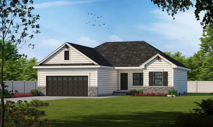 Traditional house plans 10-1680 - front exterior, 1,373 sq ft, 3 bed, 2 bath house plans | Monster House Plans