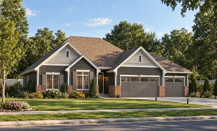 Craftsman house plans 10-1693 - front exterior, 1,635 sq ft, 3 bed, 2 bath house plans | Monster House Plans