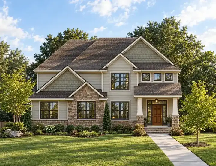 Craftsman house plans 10-1715 - front exterior, 2,164 sq ft, 4 bed, 2 bath house plans | Monster House Plans