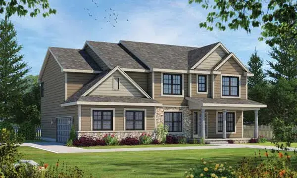 Craftsman house plans 10-1721 - front exterior, 3,486 sq ft, 4 bed, 3 bath house plans | Monster House Plans