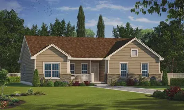 Traditional house plans 10-1726 - front exterior, 1,722 sq ft, 2 bed, 2 bath house plans | Monster House Plans