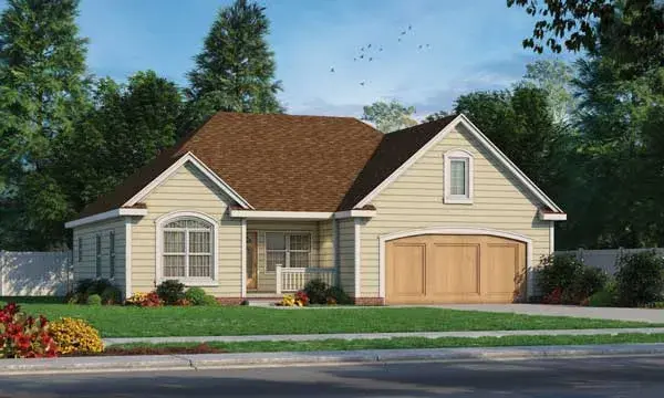 Traditional house plans 10-1733 - front exterior, 1,413 sq ft, 1 bed, 1 bath house plans | Monster House Plans