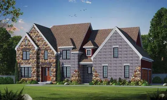 European house plans 10-1749 - front exterior, 3,209 sq ft, 4 bed, 3 bath house plans | Monster House Plans