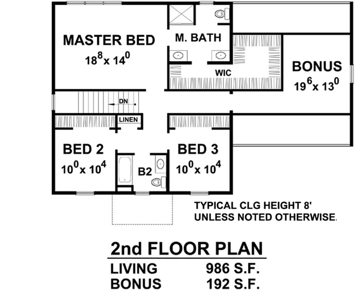 Upper/Second Floor Plan: 10-1754