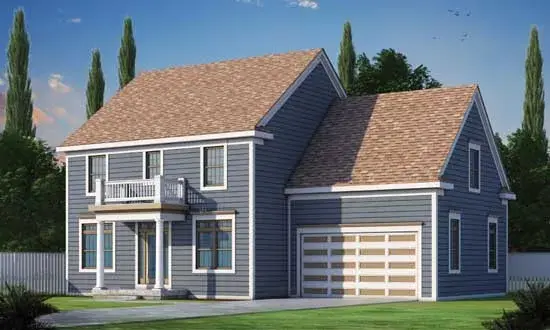 Colonial house plans 10-1760 - front exterior, 2,050 sq ft, 3 bed, 1 bath house plans | Monster House Plans