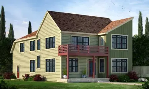 Contemporary house plans 10-1761 - front exterior, 2,516 sq ft, 4 bed, 2 bath house plans | Monster House Plans