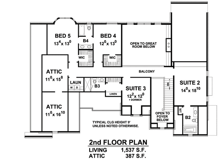 Upper/Second Floor Plan: 10-1763