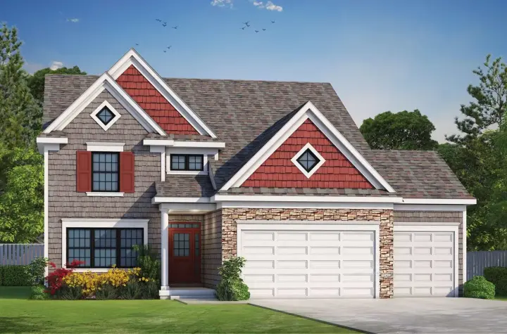 Shingle house plans 10-1764 - front exterior, 2,196 sq ft, 3 bed, 3 bath house plans | Monster House Plans