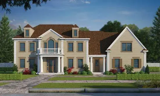 Colonial house plans 10-1772 - front exterior, 5,722 sq ft, 5 bed, 5 bath house plans | Monster House Plans