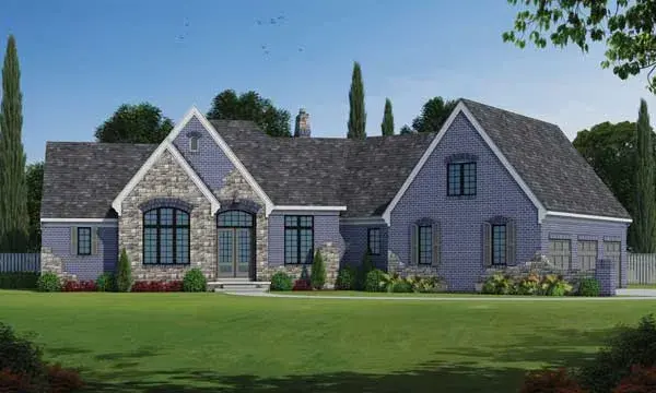 French Country house plans 10-1784 - front exterior, 3,942 sq ft, 4 bed, 3 bath house plans | Monster House Plans