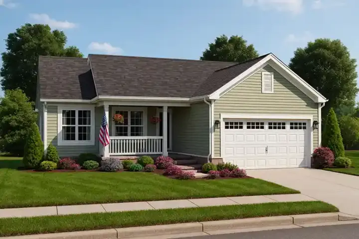 Traditional house plans 10-1791 - front exterior, 1,505 sq ft, 3 bed, 3 bath house plans | Monster House Plans