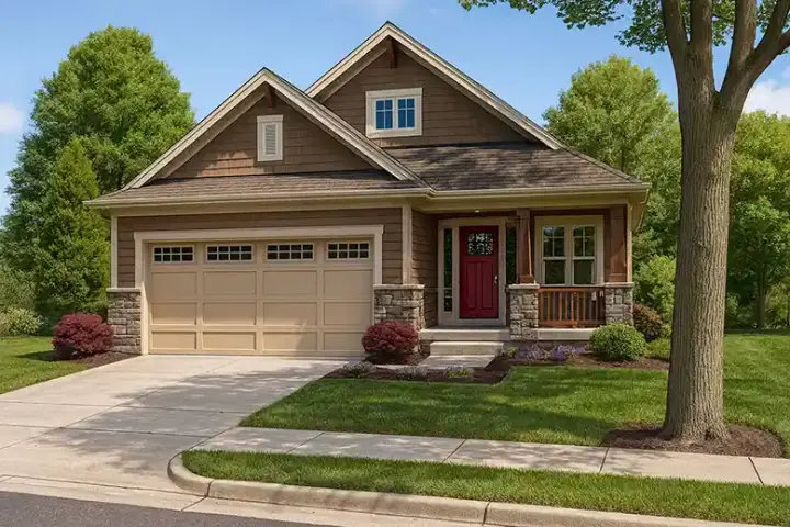 Craftsman house plans 10-1794 - front exterior, 1,929 sq ft, 3 bed, 2 bath house plans | Monster House Plans