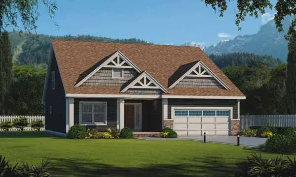 Craftsman house plans 10-1809 - front exterior, 2,113 sq ft, 3 bed, 3 bath house plans | Monster House Plans