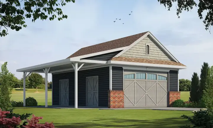 Traditional house plans 10-1843 - front exterior, 840 sq ft, 0 bed, 1 bath house plans | Monster House Plans