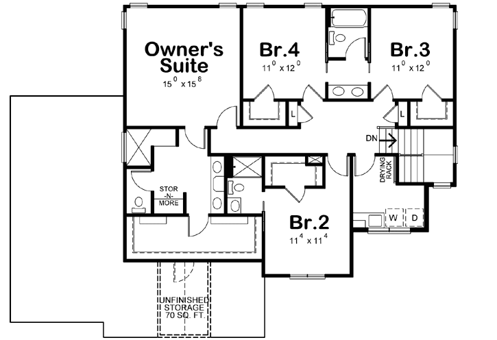 Upper/Second Floor Plan: 10-1850