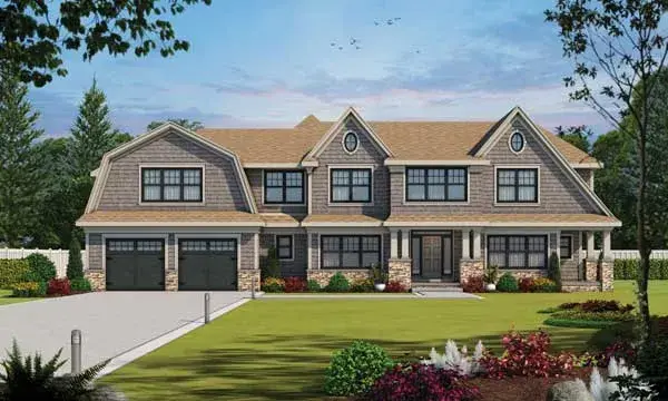 Hampton house plans 10-1854 - front exterior, 4,352 sq ft, 4 bed, 4 bath house plans | Monster House Plans