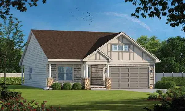 Craftsman house plans 10-1879 - front exterior, 1,733 sq ft, 2 bed, 2 bath house plans | Monster House Plans