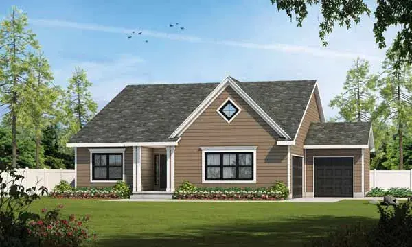 Traditional house plans 10-1881 - front exterior, 2,120 sq ft, 2 bed, 2 bath house plans | Monster House Plans