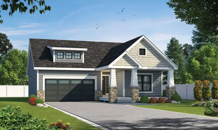 Craftsman house plans 10-1883 - front exterior, 1,511 sq ft, 3 bed, 2 bath house plans | Monster House Plans