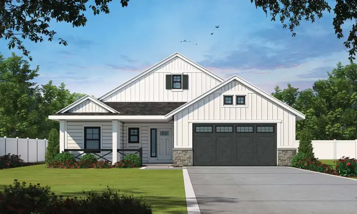 Modern Farmhouse house plans 10-1895 - front exterior, 1,619 sq ft, 3 bed, 2 bath house plans | Monster House Plans