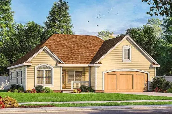 Traditional house plans 10-1897 - front exterior, 1,335 sq ft, 3 bed, 2 bath house plans | Monster House Plans