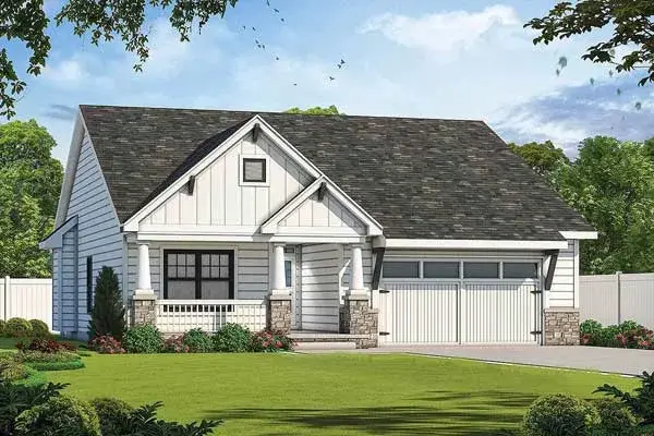 Craftsman house plans 10-1899 - front exterior, 2,506 sq ft, 4 bed, 3 bath house plans | Monster House Plans