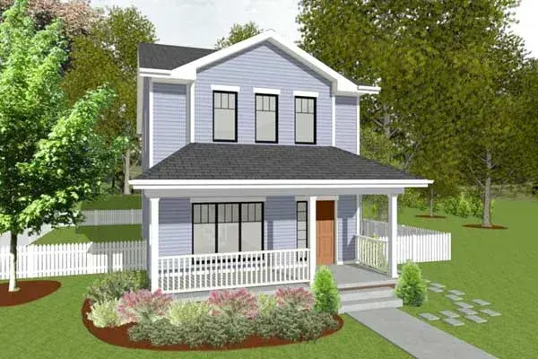 Traditional house plans 10-1900 - front exterior, 1,297 sq ft, 3 bed, 2 bath house plans | Monster House Plans