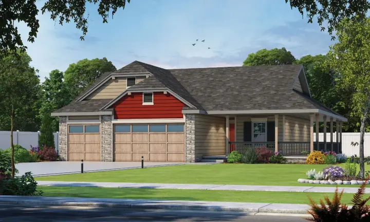 Farmhouse house plans 10-1915 - front exterior, 1,359 sq ft, 3 bed, 2 bath house plans | Monster House Plans