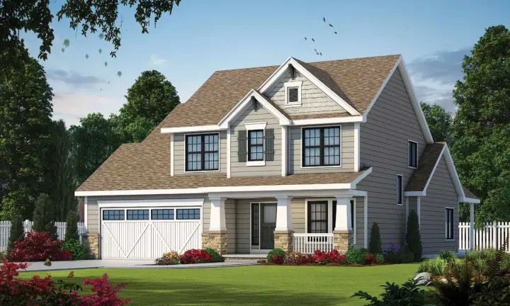 Craftsman house plans 10-1929 - front exterior, 1,995 sq ft, 3 bed, 2 bath house plans | Monster House Plans