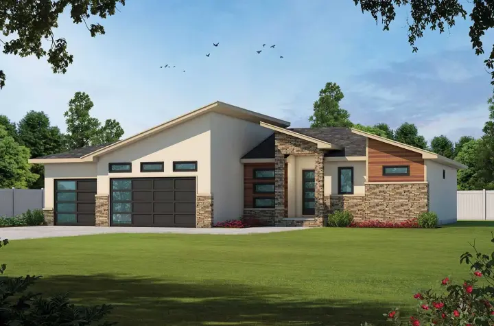 Contemporary house plans 10-1959 - front exterior, 2,846 sq ft, 3 bed, 2 bath house plans | Monster House Plans