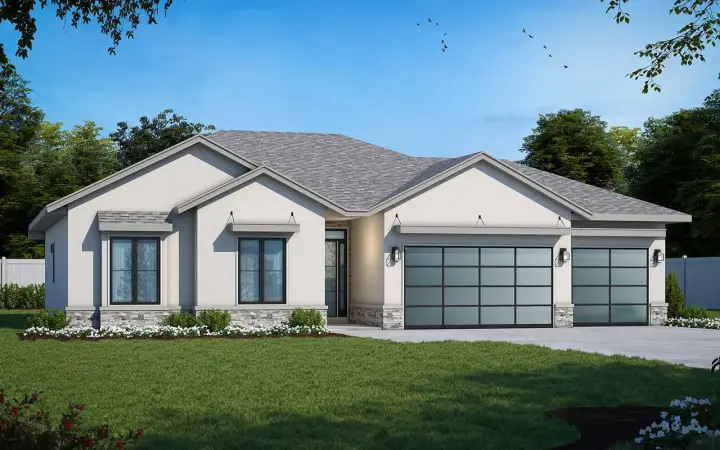 Modern house plans 10-1972 - front exterior, 1,946 sq ft, 3 bed, 2 bath house plans | Monster House Plans