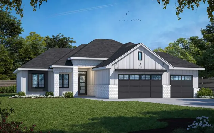 Modern house plans 10-1975 - front exterior, 1,979 sq ft, 3 bed, 2 bath house plans | Monster House Plans